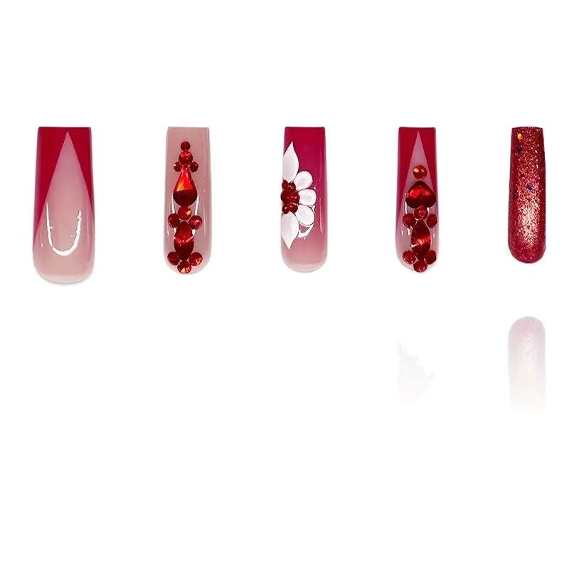 Decorative Rhinestone Press-On Nail Art Acalora