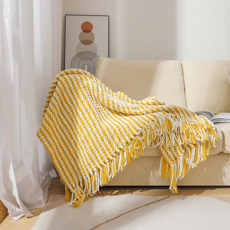 Unisex Textured Weave Throw Blanket