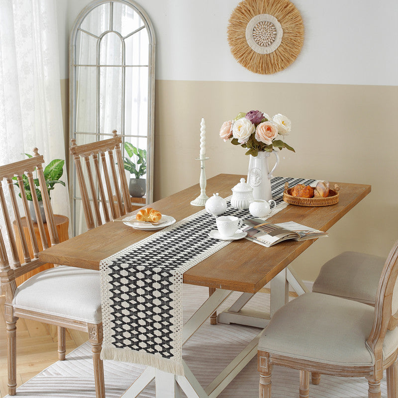 Woven Geometric Pattern Table Runner