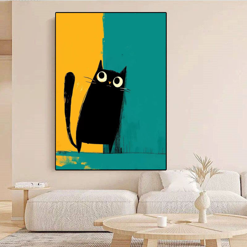 Cat-Themed Abstract Wall Art