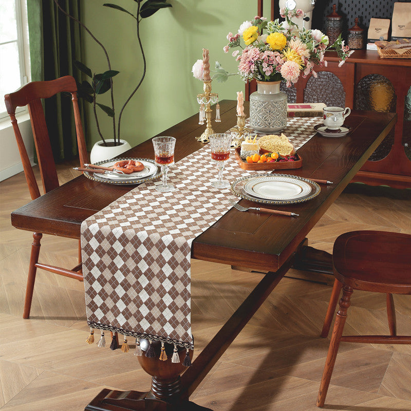 Elegant Checked Table Runner
