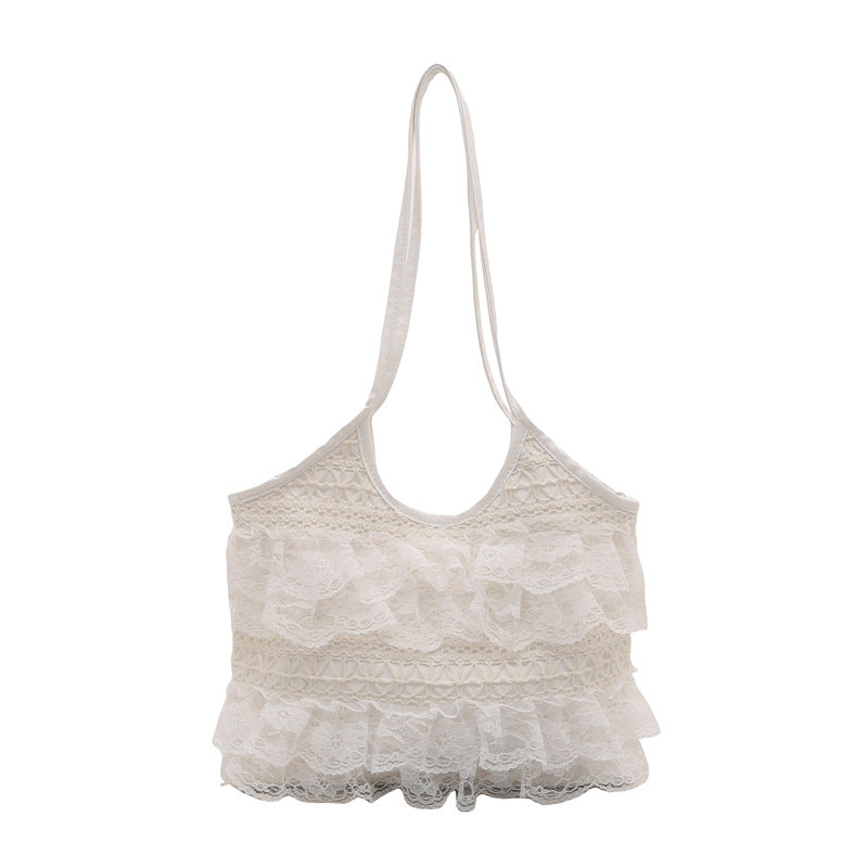 Ruffled Lace Crop Top Acalora