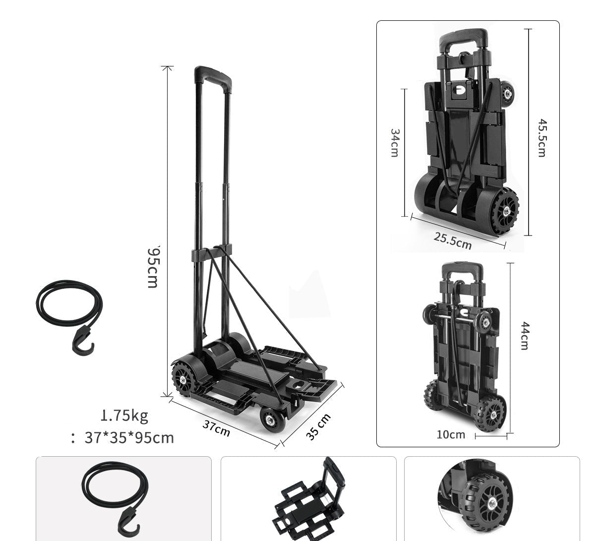 Heavy-Duty Dual-Wheel Folding Hand Truck Skanto