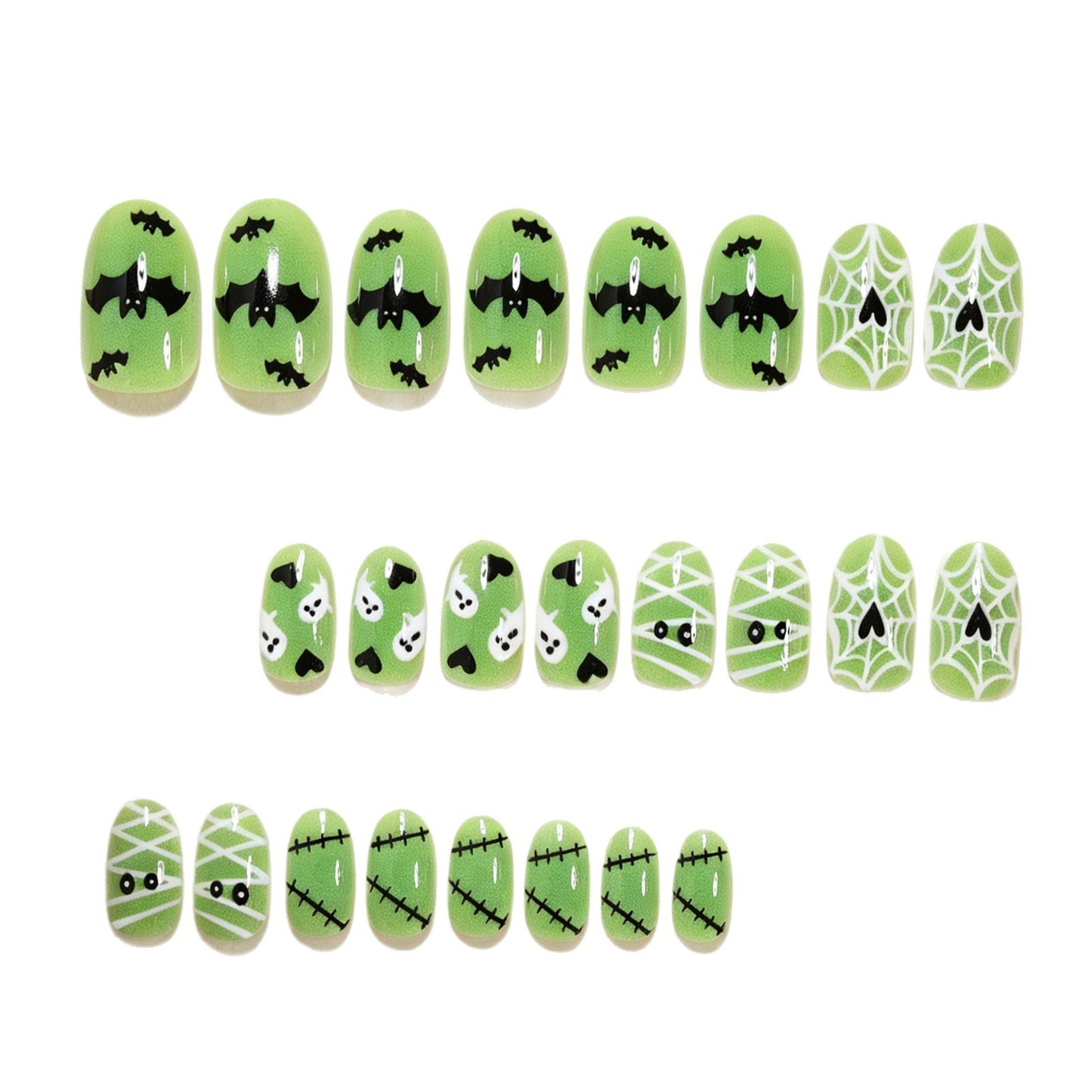 Whimsical Halloween-Themed Press-On Nail Art Set Acalora