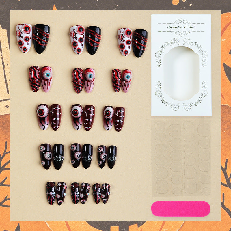 Spooky Themed Press-On Nails Set Acalora