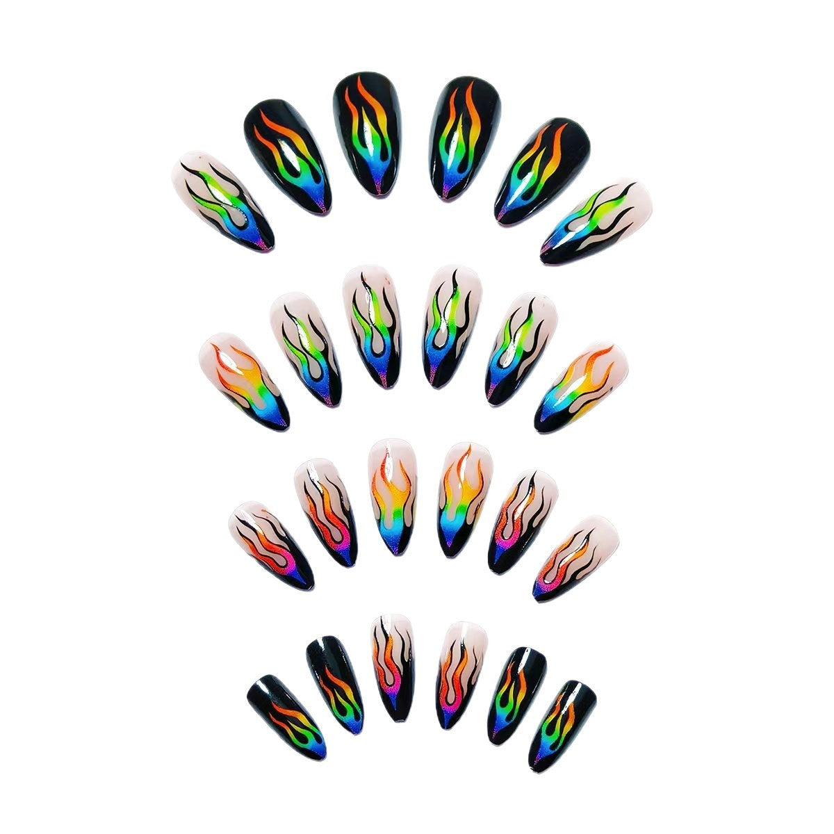 Artistic Flame Pattern Nail Art Acalora