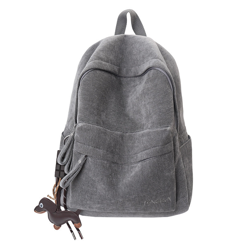 Corduroy Texture Casual School Backpack Bowlift