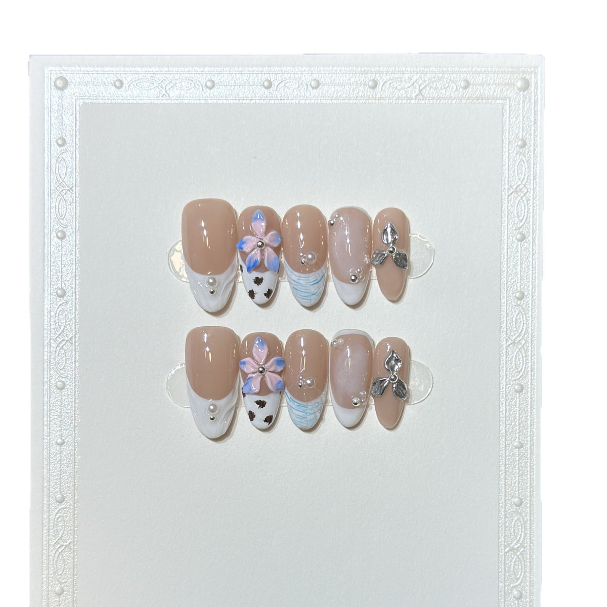 Floral Embellished Press-On Nail Art Set Acalora 1788224030