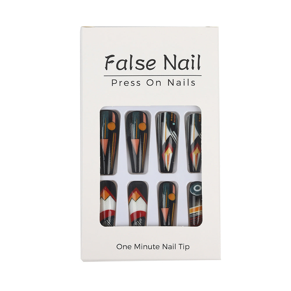Artificial nails with creative tribal design Acalora
