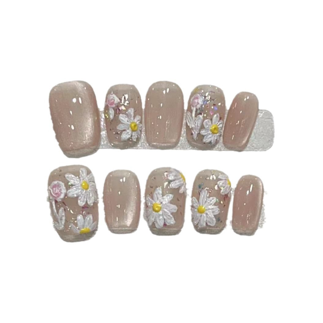 Floral-Inspired Press-On Nail Art Set Acalora