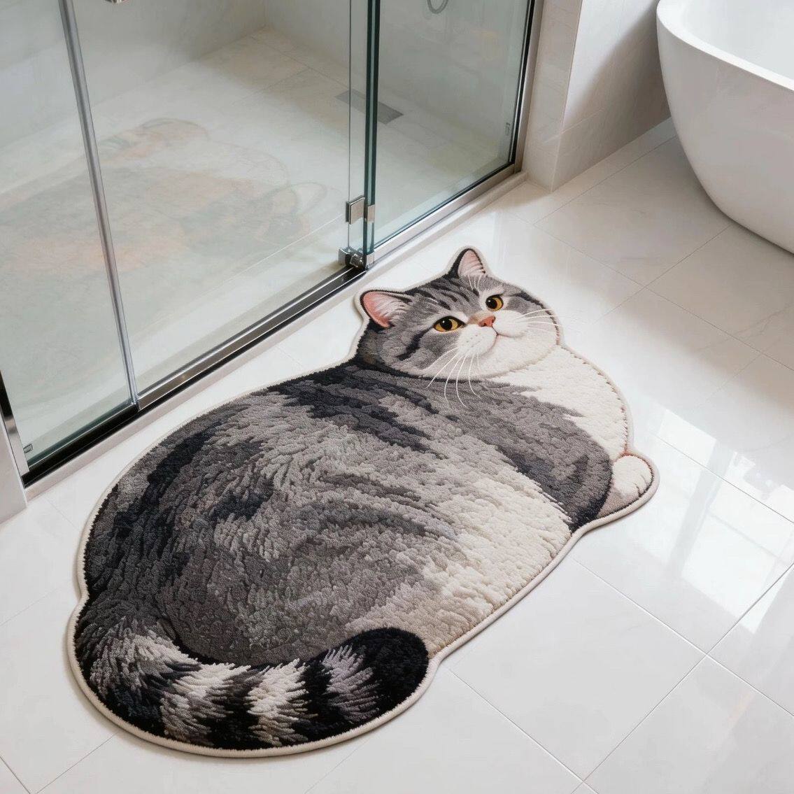 Cat Design Bath Mat