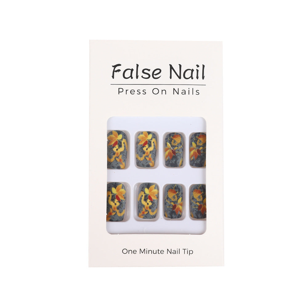 Artificial nails with colorful flower designs Acalora