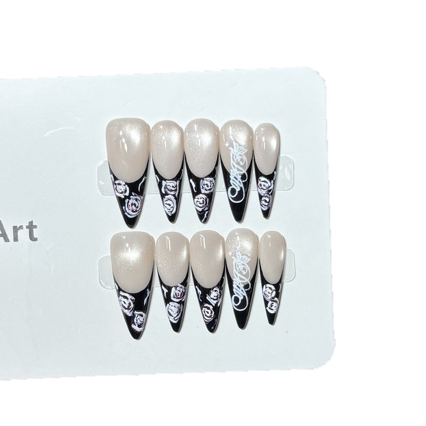 Floral and Glossy Press-On Nail Set Acalora