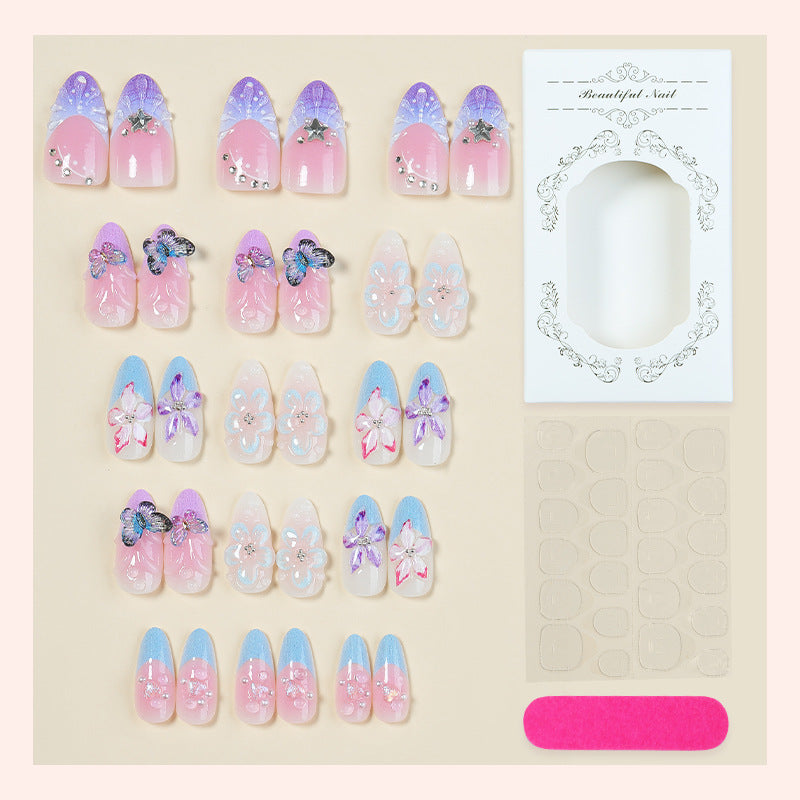 Premium Floral Design Press-On Nail Set Acalora