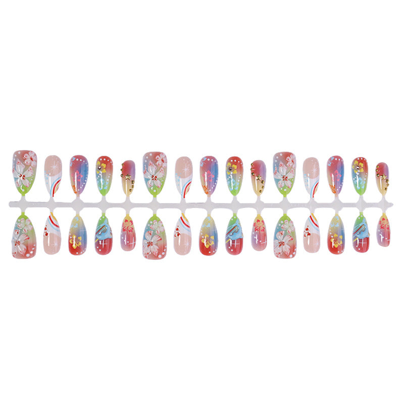 Artistic Floral Press-On Nail Art Set Acalora