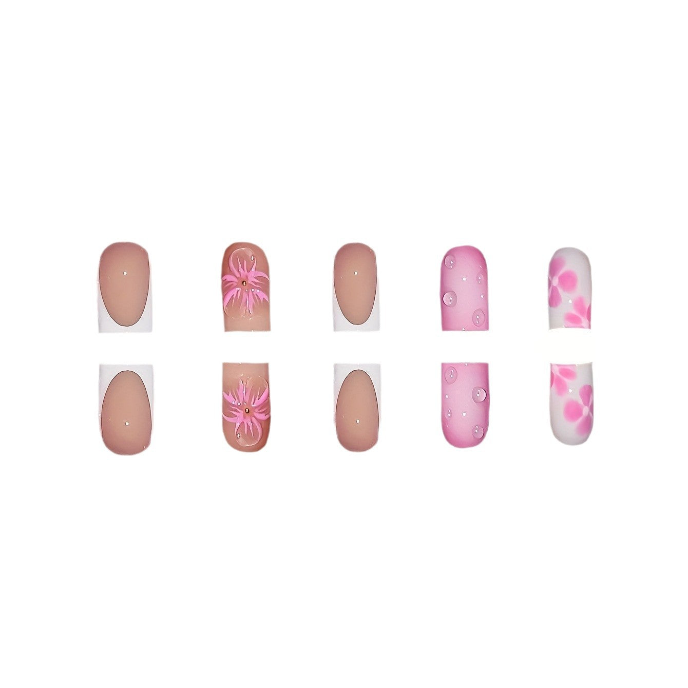 Artistic Floral Nail Art Extensions Acalora