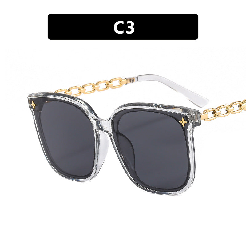 Women's oversized sunglasses with fashionable chain detail Karnz