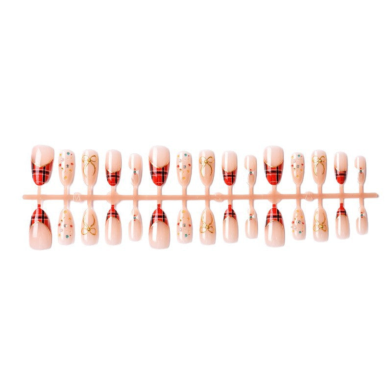 Artificial nail set with festive design and sparkling accents Acalora