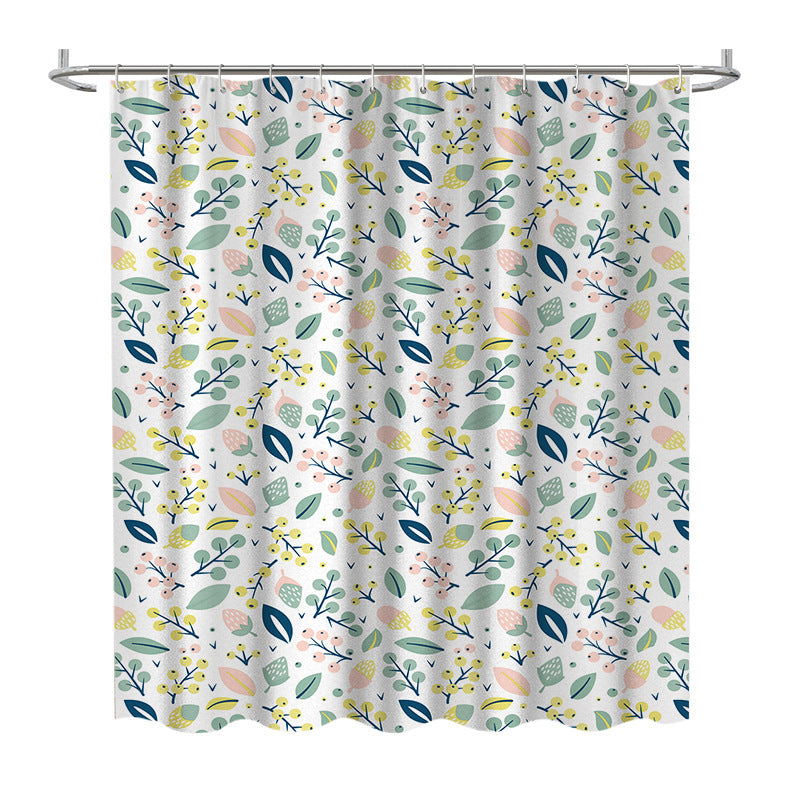 Floral Print Shower Curtain