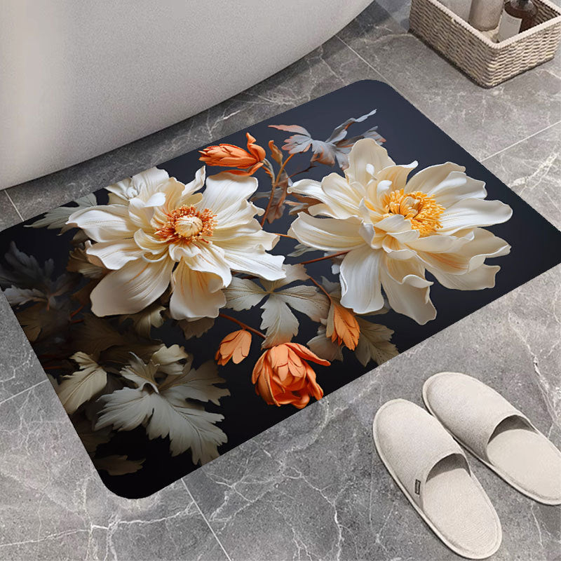 Floral Print Bath Mat