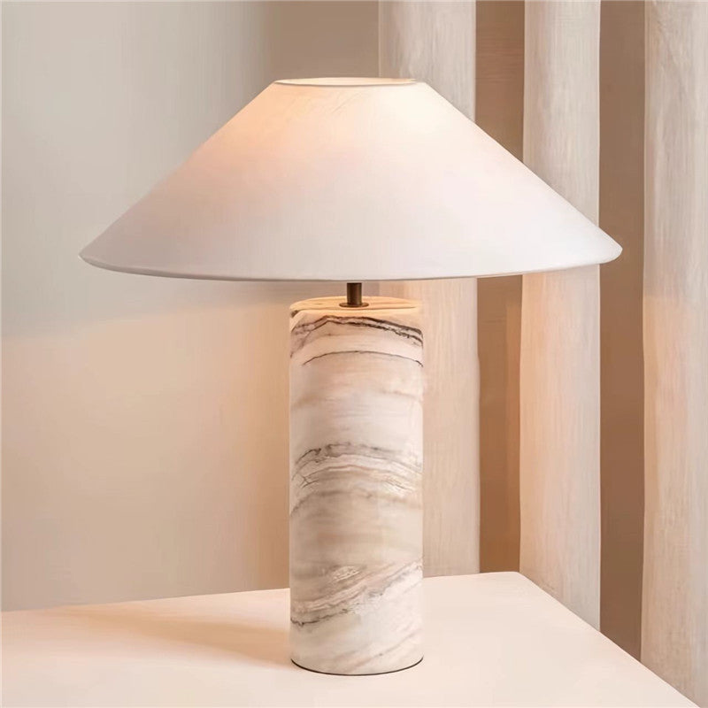 Modern Marble Table Lamp with Geometric Design