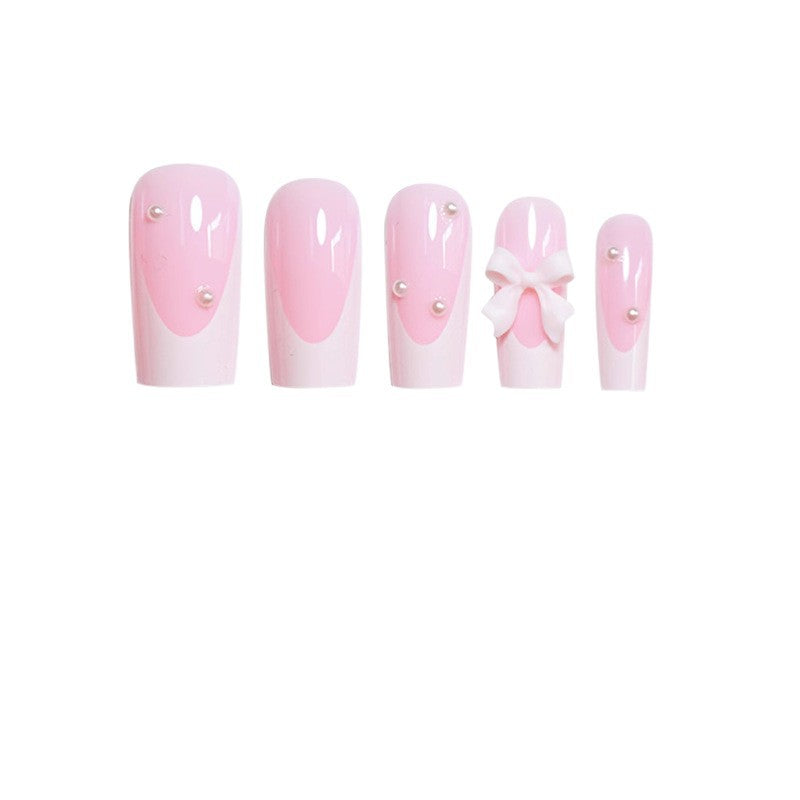 Decorative Press-On Nails with Bow Accents Acalora