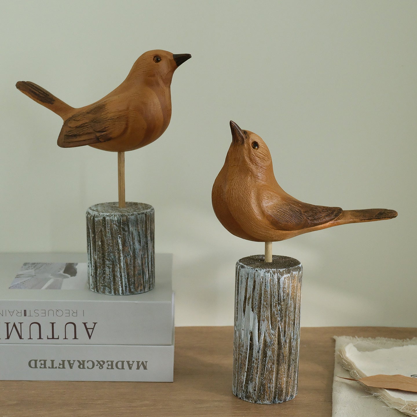 Handmade Bird Sculpture Figurine Display