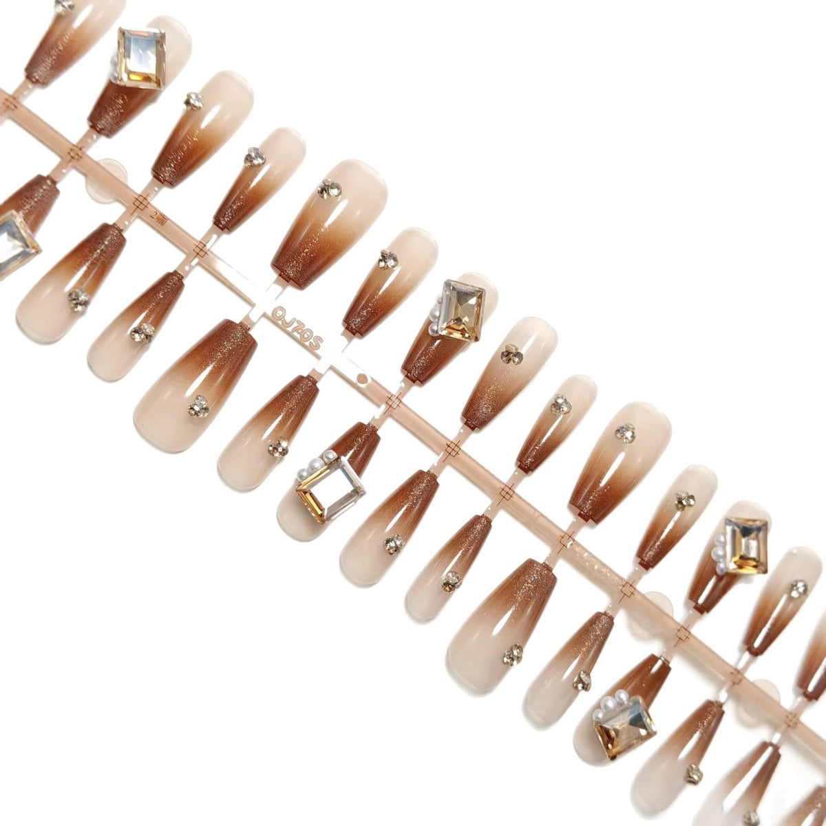 Artificial nails with glitter and ombre effect Acalora