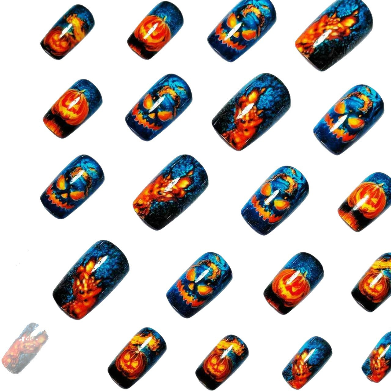 Halloween-Themed 3D Pumpkin Nail Art Acalora