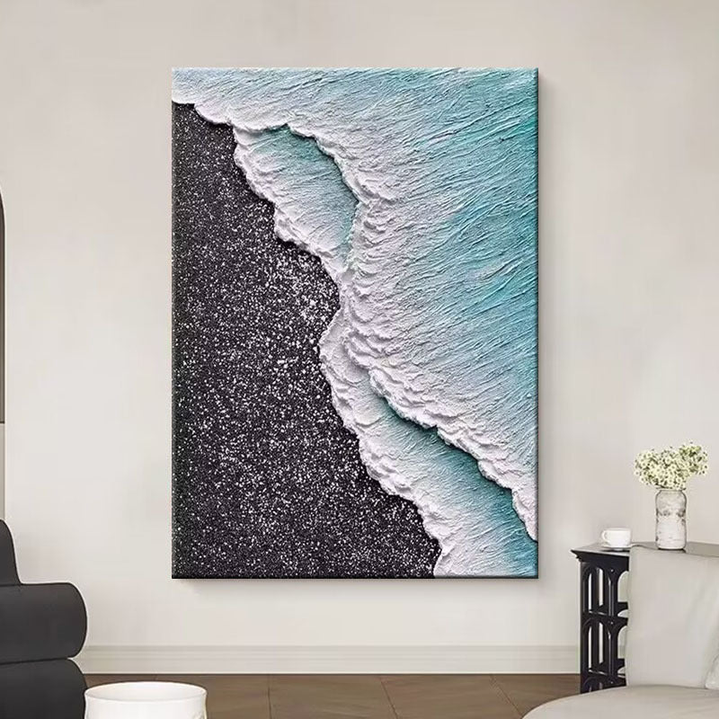 Textured Coastal Wave Art Canvas