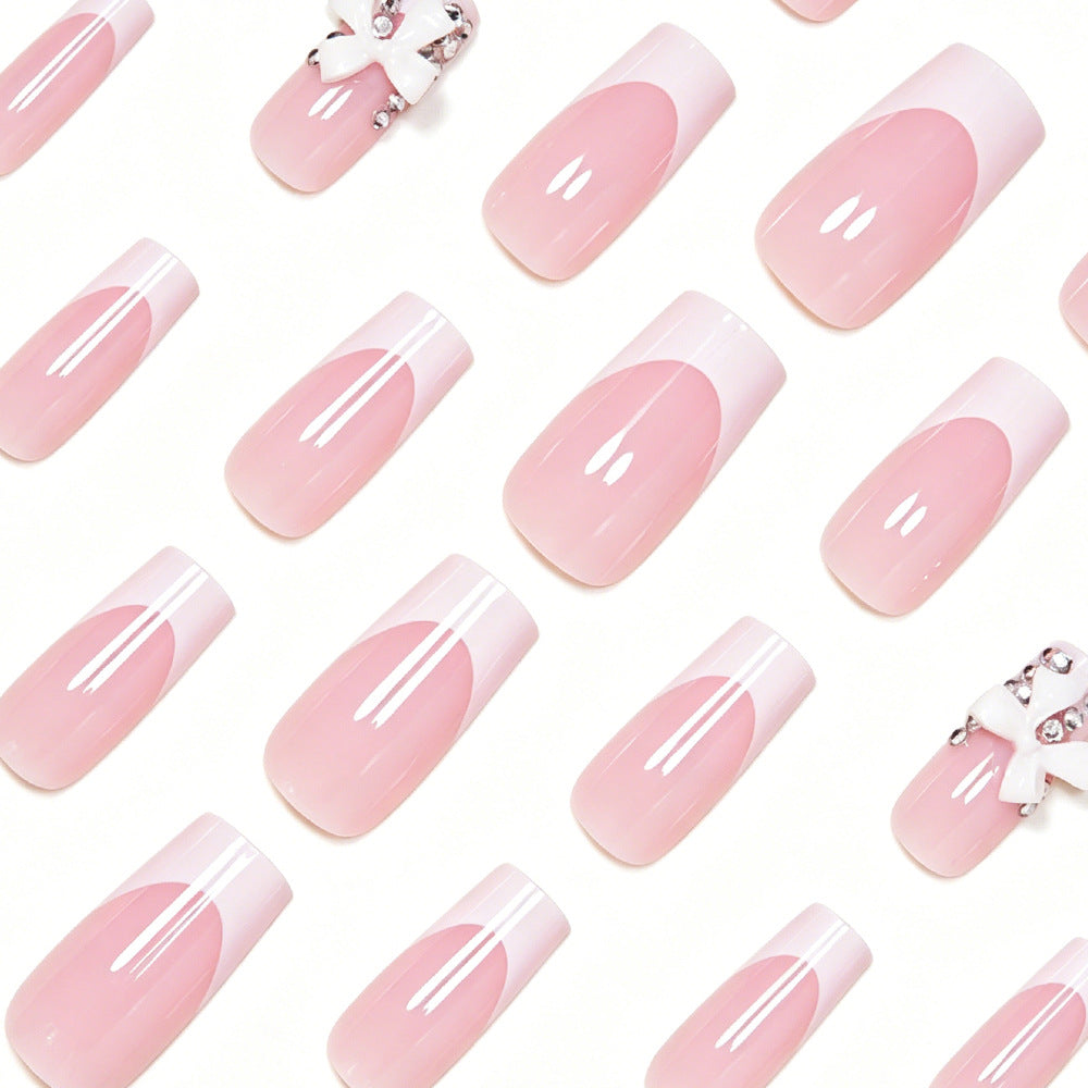 Elegant French Tip Nail Art Extensions Acalora