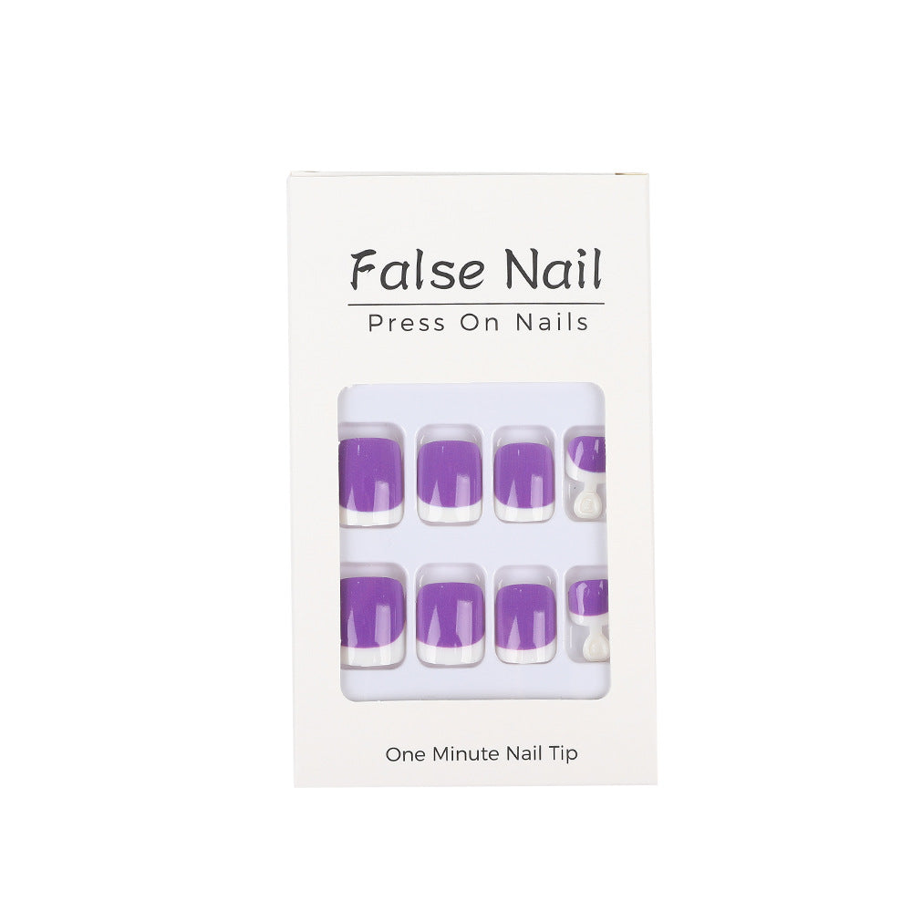 Artificial nail set with modern gradient and French tip Acalora