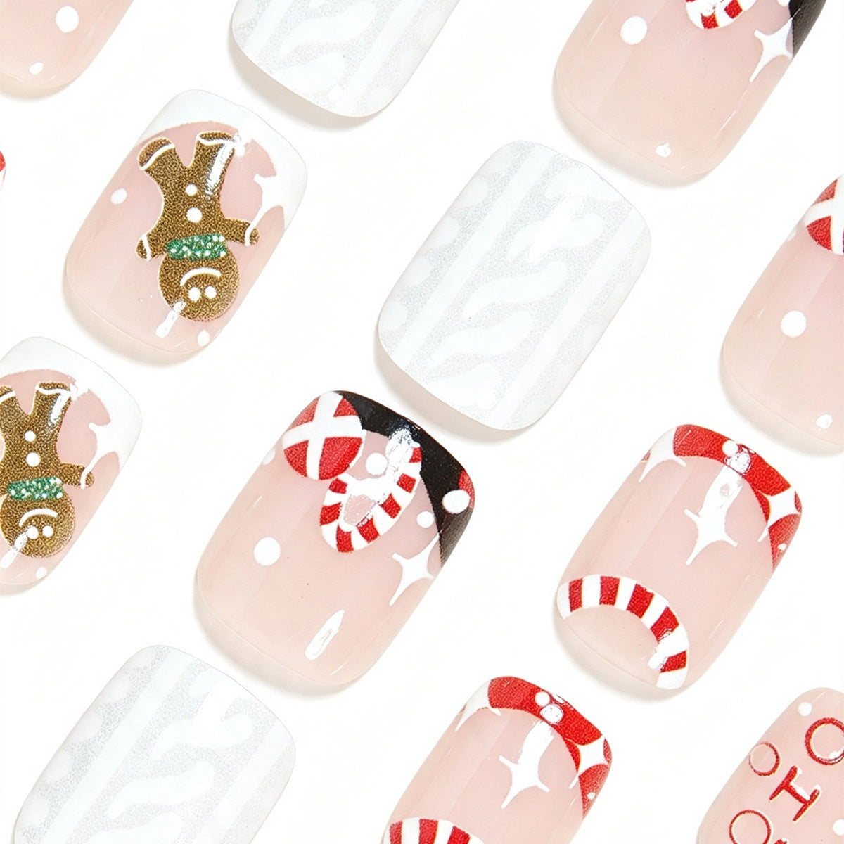 Festive Holiday-Themed Press-On Nail Art Acalora