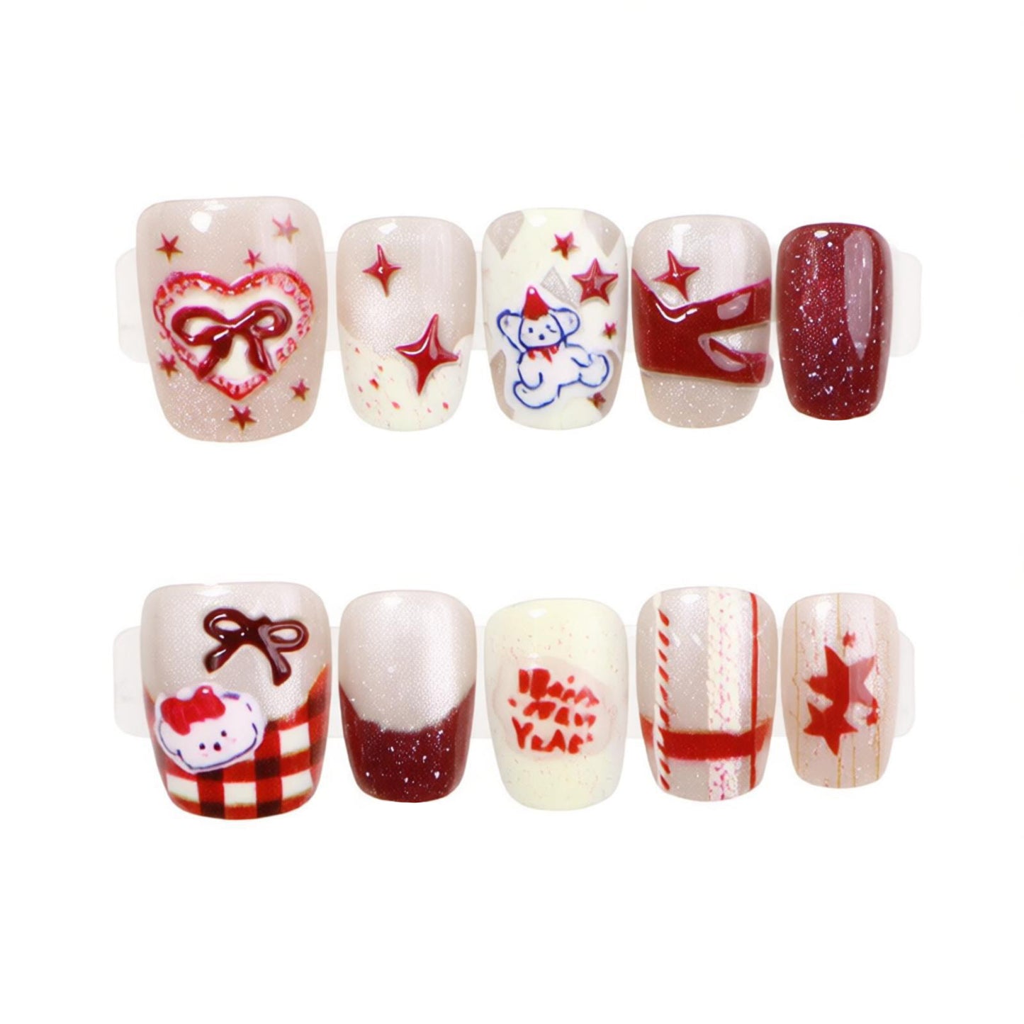 Festive Themed Press-On Nail Set Acalora