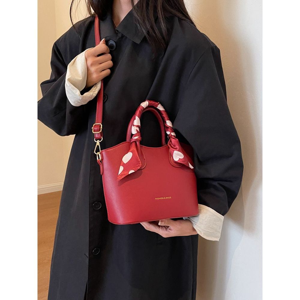 Stylish Scarf-Embellished Handbag Acalora