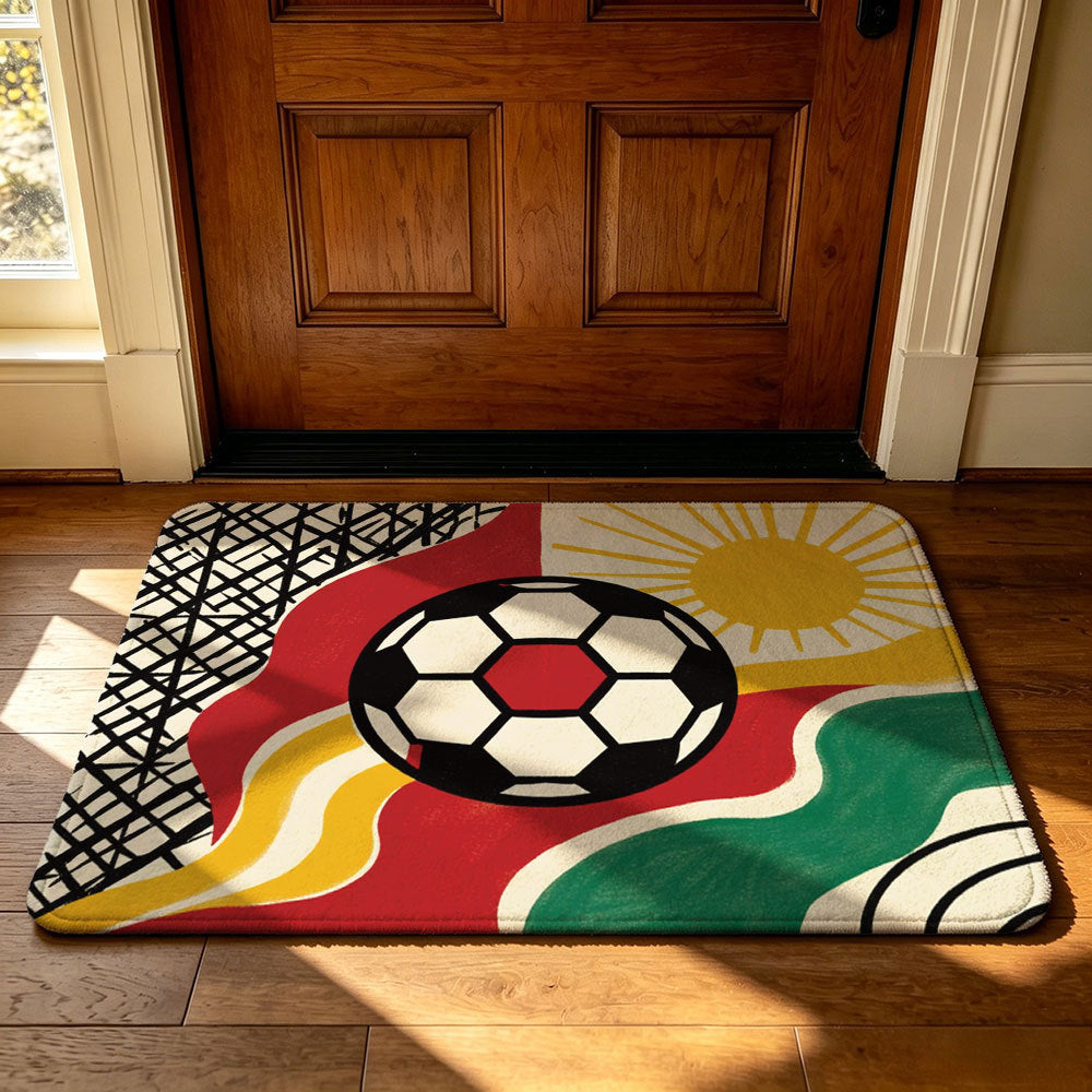Unisex Decorative Football-Themed Area Mat
