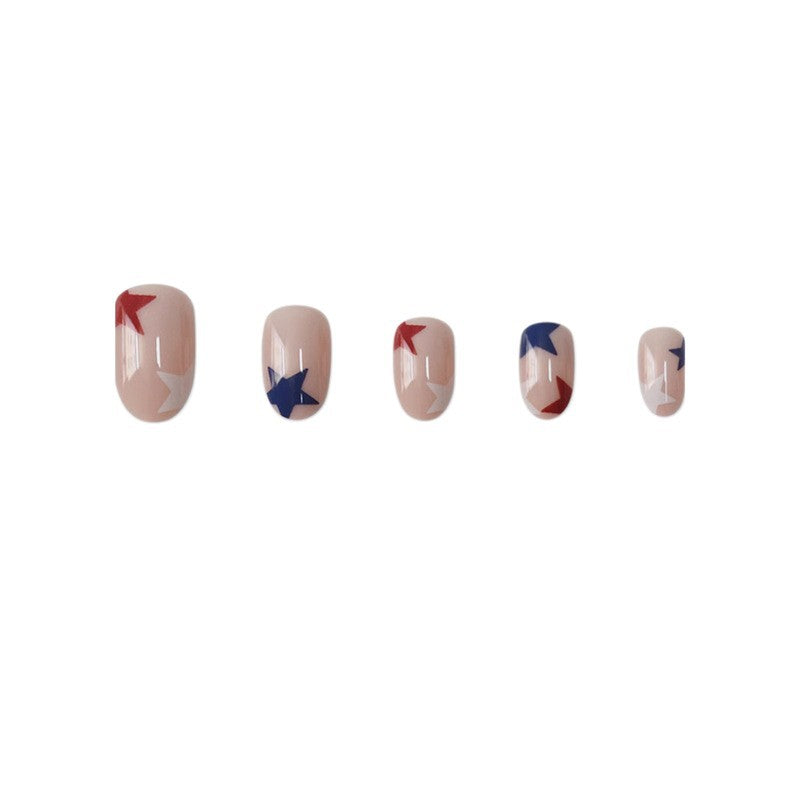 Artistic Star-Pattern Press-On Nails Acalora