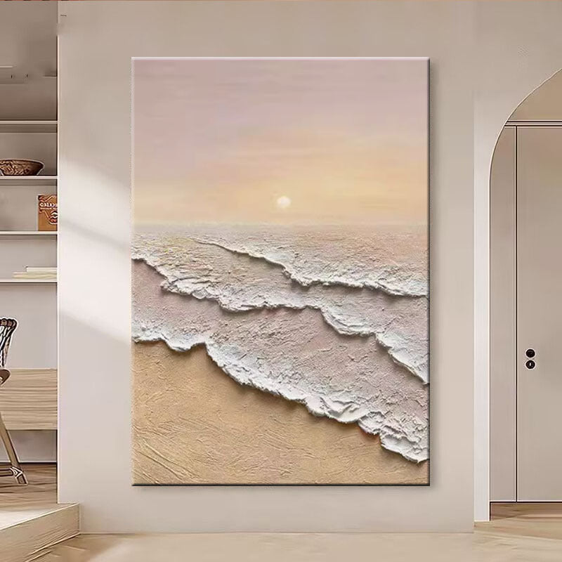 Textured Coastal Sunset Wall Art