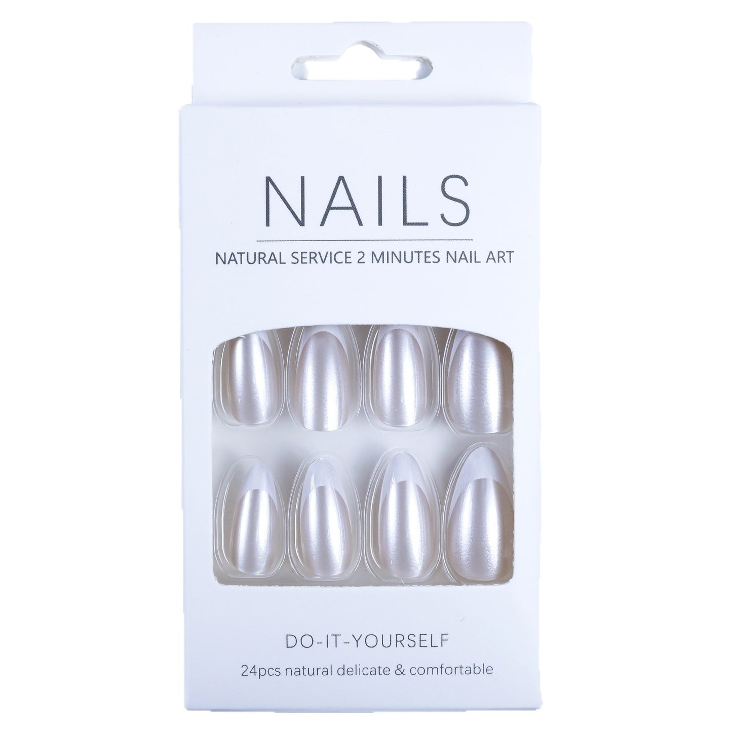 Artificial nails with elegant French design and high-gloss finish Acalora