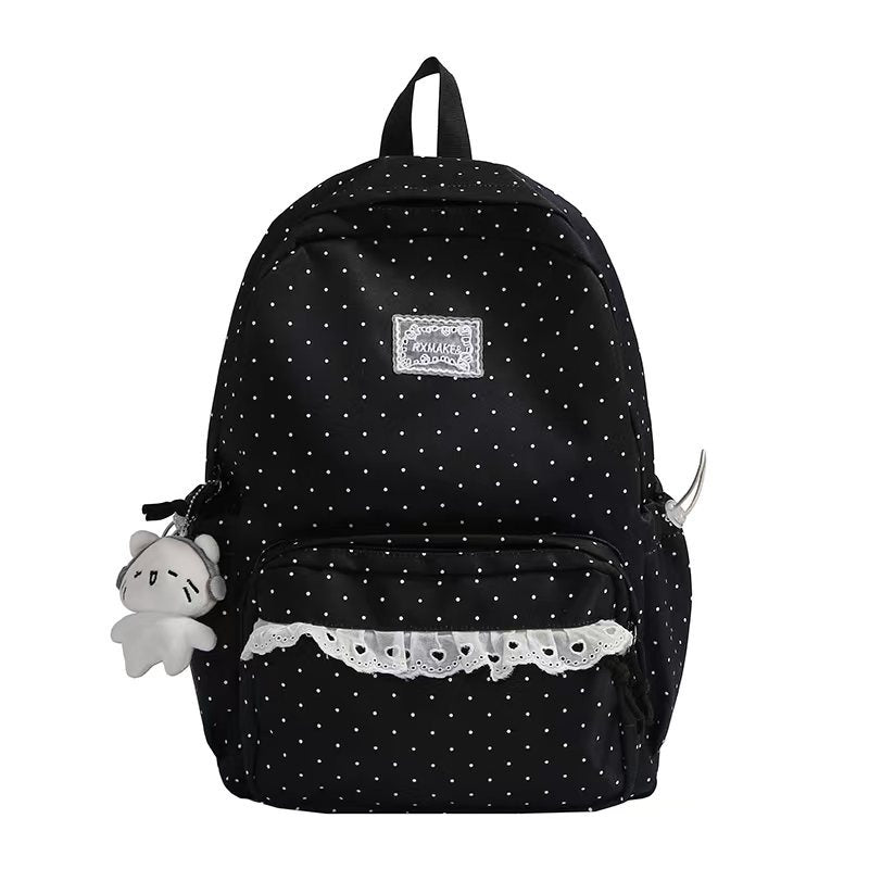 Polka Dot Ruffled Backpack Bowlift