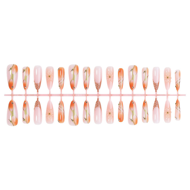 Elegant Floral Design Press-On Nails Art Set Acalora