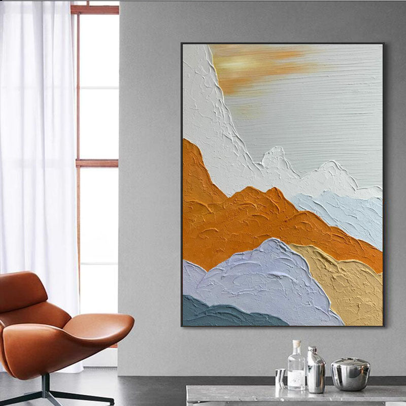 Contemporary Mountain Landscape Textured Wall Art