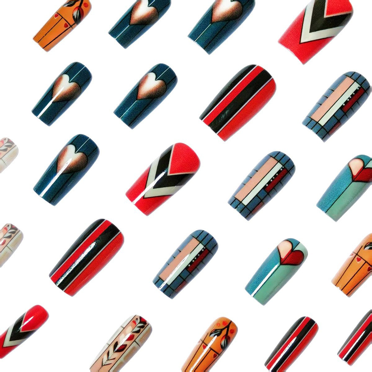 Artistic Heart-Inspired Nail Art Acalora