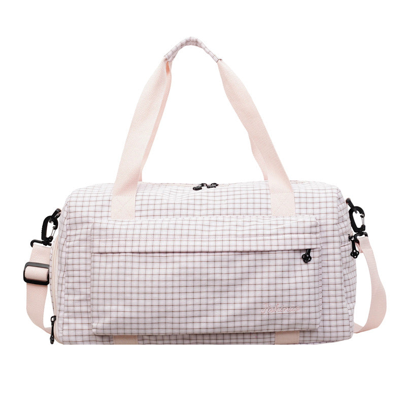 Grid Patterned Travel Duffel Bag Acalora