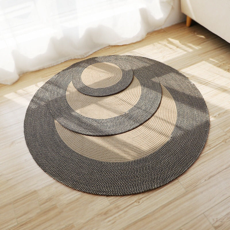 Round Jute Rug with Fringes Acalora