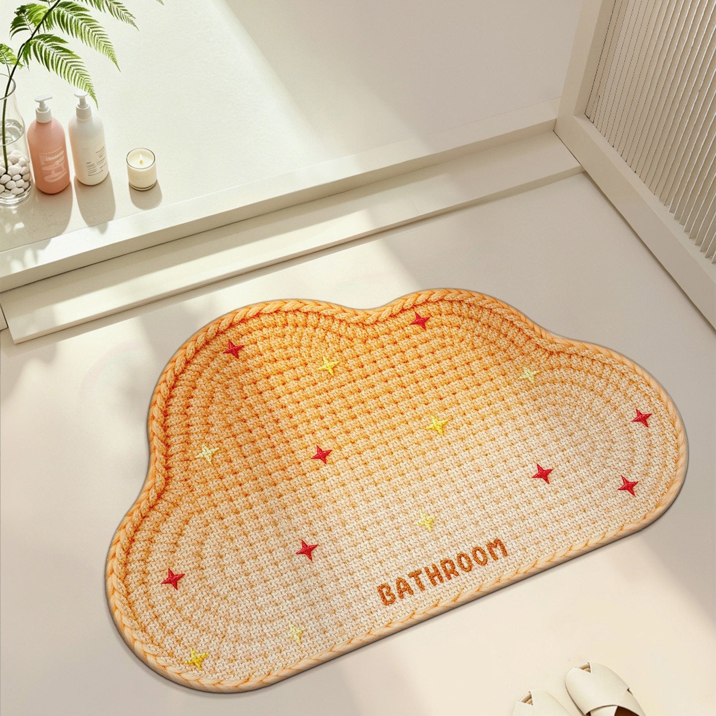 Heart-Patterned Bathroom Mat