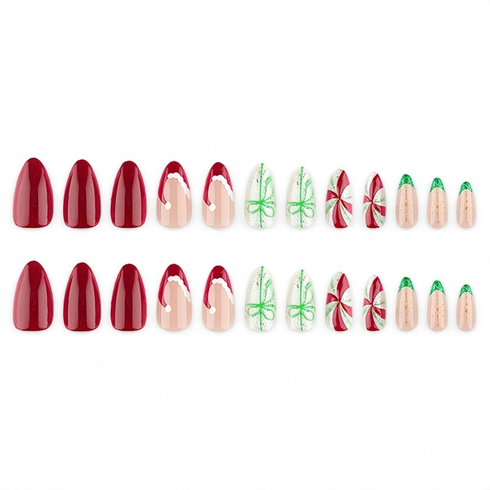 Artificial nails in festive Christmas design Acalora 1788232693