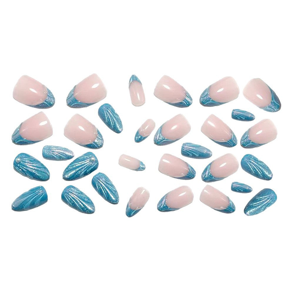 Artificial nails with glitter and wave design Acalora