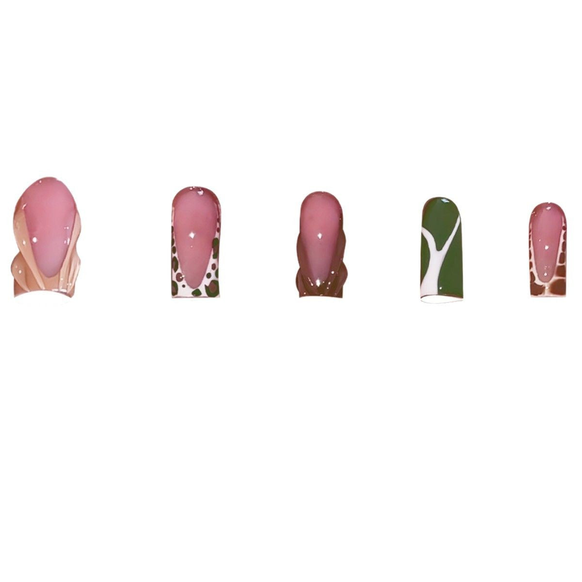 Artistic Press-On Nail Set with Unique Patterns Acalora