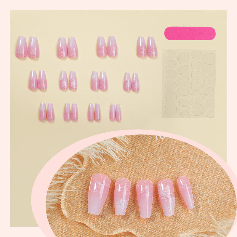 Decorative Press-On Nail Art Set with Unique Floral Patterns Acalora